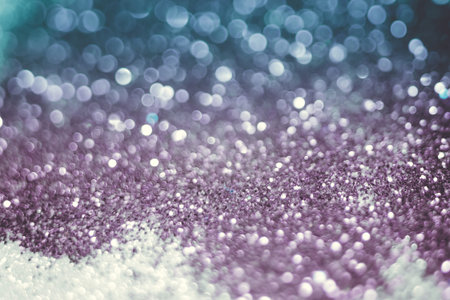 Decorative glitter silver and purple as abstract filtered background