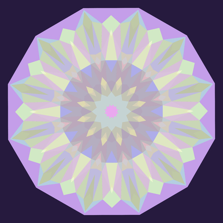 Decorative round iridescent background made of polygons.のイラスト素材
