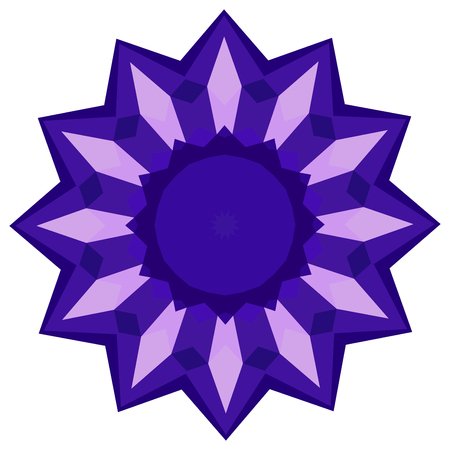 Abstract colorful round background made of purple polygons.のイラスト素材