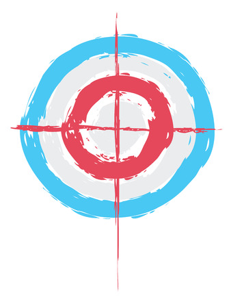 Grunge design of curling ice rings blue and red color.のイラスト素材