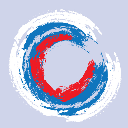 Grunge blue, white and red brush strokes as abstract background.のイラスト素材