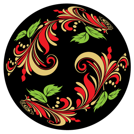 Decorative floral ornament, abstract vintage folk background.のイラスト素材