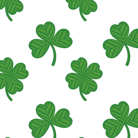 Green shamrock or clover decorative embroidery illustration.のイラスト素材