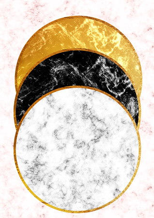 Trendy design template with marble and gold textures.の写真素材