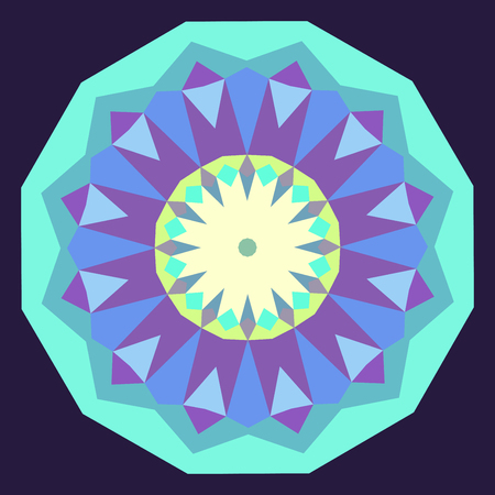 Decorative round iridescent background made of polygons.のイラスト素材