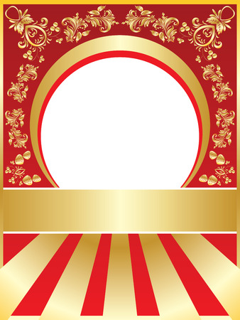 Decorative background with ornamental golden floral elements.のイラスト素材