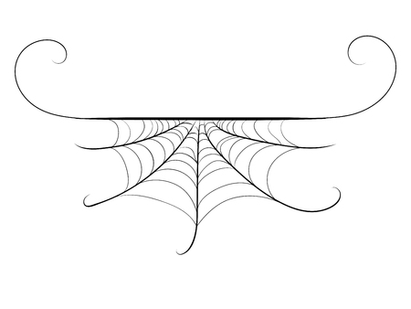 Abstract decorative spider web border illustration, design for Halloween.のイラスト素材