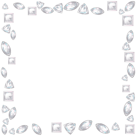 Gemstone illustration, diamond in different shapes design over white background.のイラスト素材
