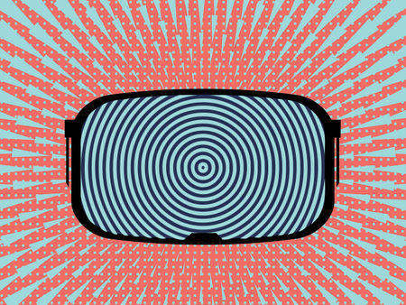 Retro pop art style virtual reality glasses design.