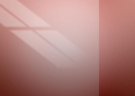 Room interior and light from a window on the wall background.