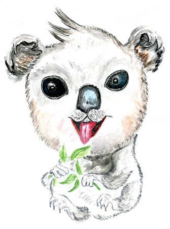 Cartoon koala character hand drawn illustration.の写真素材