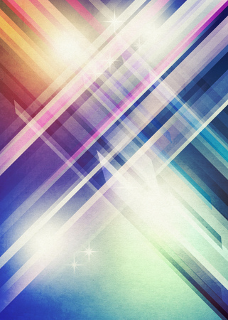 Grunge retro style poster design with colorful diagonal stripes background.の写真素材