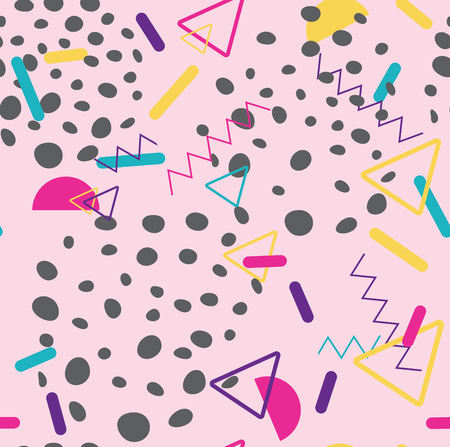 Retro style patterns with geometric elements design.のイラスト素材