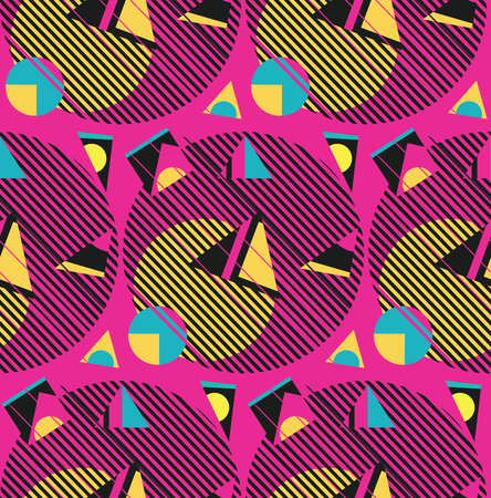 Retro style patterns with geometric elements design.のイラスト素材