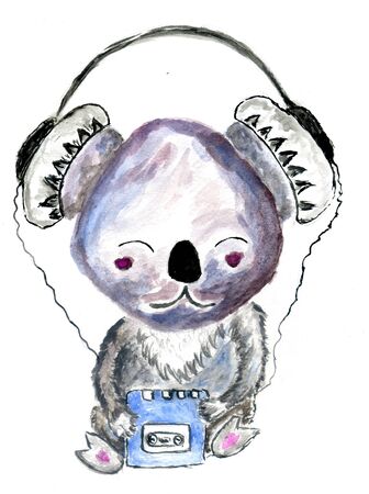 Cartoon  koala character hand drawnの写真素材