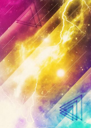 Abstract background with lightings and starry texture.の写真素材