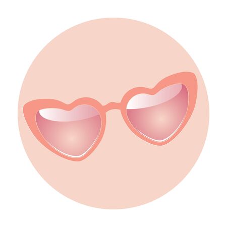 Retro style illustration of heart shaped sunglasses design.のイラスト素材