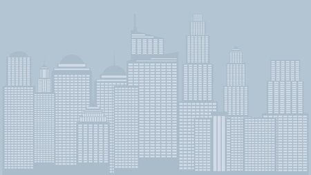 Abstract modern skyscrapers panorama in light blue color background.のイラスト素材