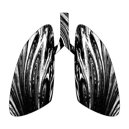 Silhouette of abstract human lungs with grunge marble texture.の写真素材