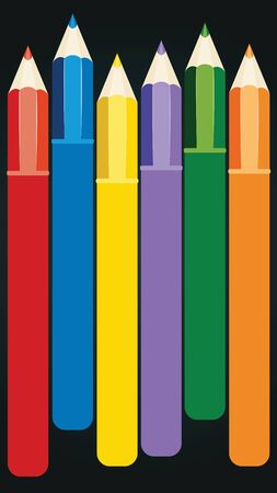 Set of school supplies, crayons, colored pencils illustration.のイラスト素材