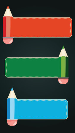 Set of school supplies, crayons, colored pencils illustration.のイラスト素材