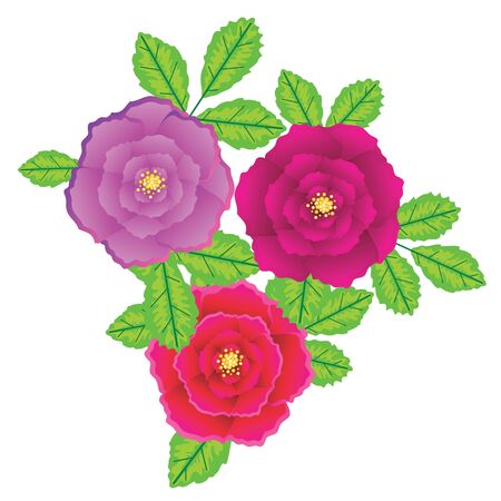 Colorful decorative bright flowers, spring background design.のイラスト素材