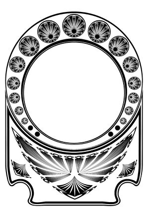 Decorative floral frame in retro style, art nouveau inspiredのイラスト素材