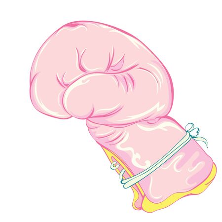 Girly pink retro boxing gloves, feminist sport design.のイラスト素材