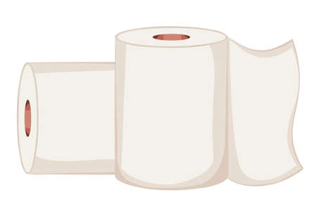 Toilet paper roll simple illustration on white background.のイラスト素材
