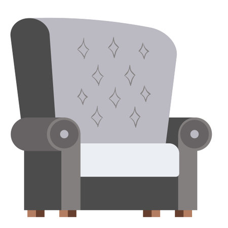 Illustration of a simple cartoon armchair over white background.のイラスト素材