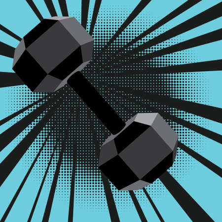 Abstract fitness themed retro design, dumbbells background illustration.のイラスト素材