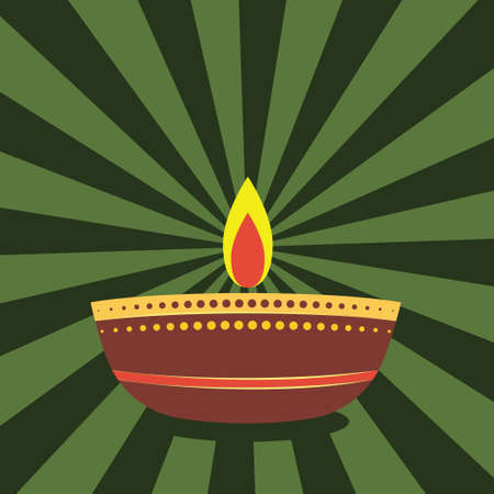 Decorative diya, Diwali festival candle colorful background illustration.のイラスト素材