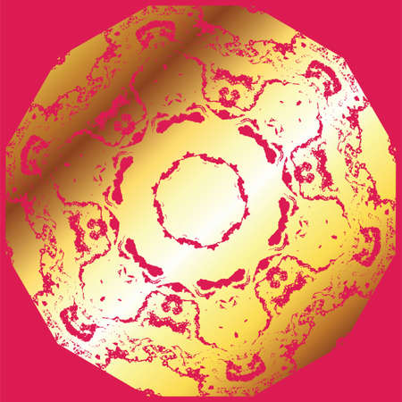 Abstract grunge background in pink and gold colors.のイラスト素材