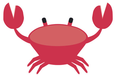 Abstract cartoon red crab, simple flat illustration.のイラスト素材