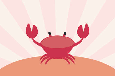 Abstract cartoon red crab, simple flat illustration.のイラスト素材