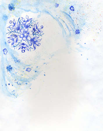 Abstract decorative snowflakes design, hand drawn illustration.の写真素材