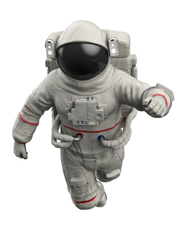 Abstract man in gray astronaut or spaceman suit, 3D Illustration.の写真素材