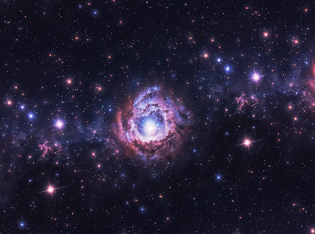 Abstract colorful spiral galaxy in the starry space. Elements for this image furnished by NASA.の写真素材