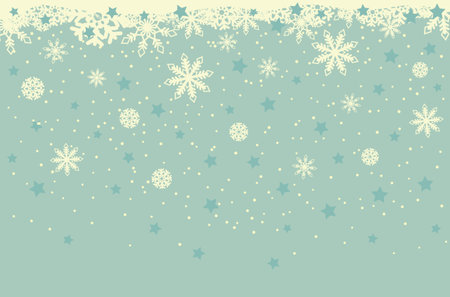 Abstract background with decorative snowflakes, winter themed illustration.のイラスト素材