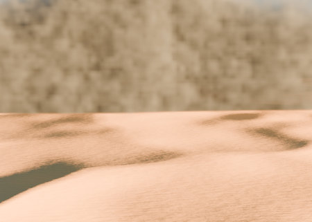 Empty sandy desert dunes landscape, 3D Illustration.の写真素材