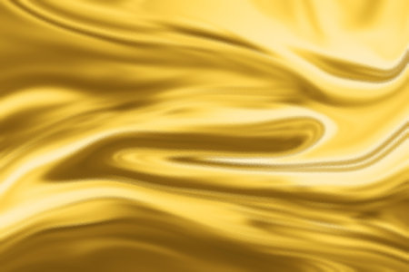 Digital generated yellow gold fluid foil texture as abstract background.の写真素材