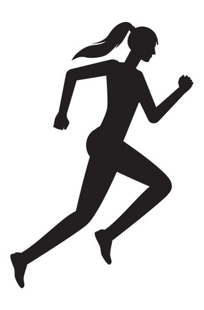 Abstract runner silhouette, sprinter runner or jogger. Side view of silhouette athlete racing.のイラスト素材