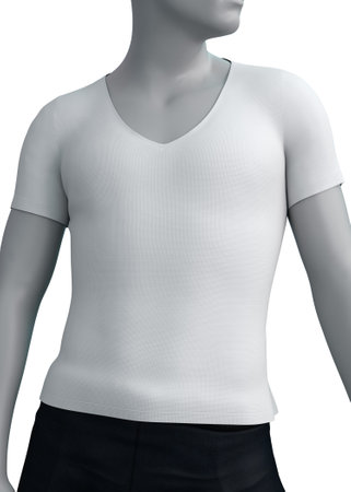 Casual outfit, male mannequin wears white t shirt and jeans, 3D Illustration.の写真素材
