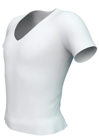 Clothing mock up, male white v neck t shirt, 3D Illustration.の写真素材