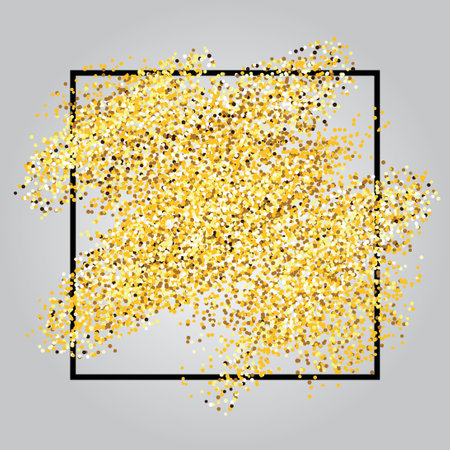 Festive background with yellow golden glitters for cards, banners or invitations.のイラスト素材