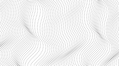 Futuristic halftone faded texture grunge pattern made of dots, circles. Abstract modern optical pop art texture for posters, business cards, cover. Retro black and white backgrounds.のイラスト素材
