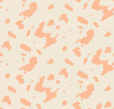 Seamless brown cow spots pattern, simple style. Brown random spots background. Can be used for wallpaper, textile design, web page background. Farm animal texture banner.のイラスト素材