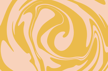 Abstract background with yellow waves, retro style. Colorful fluid wavy background in warm yellow color. Distorted liquid texture in retro psychedelic style.のイラスト素材