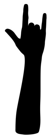 Human hand gesturing, detailed black silhouette.のイラスト素材