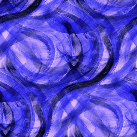 Seamless pattern of watercolor abstract texture in blue colors. Vibrant and artistic design is perfect for adding a dynamic and colorful touch to backgrounds, prints, and creative projects.の写真素材
